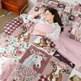 thumbnail image 4 of Erosebridal Horse Cow Bed in a Bag Twin Size,Farmhouse Farm Animal Bed Set,Retro Western Cowgirl Bedding Twin Size For Teens,Breathable Room Decor Reversible,7 Pieces, 4 of 6