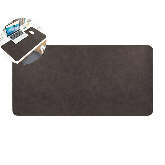WNFJR Leather Desk Mat - Non-Slip Waterproof Surface for Home Office, Computer Desk Protector, Keyboard Mouse Pad with Damage Blocking