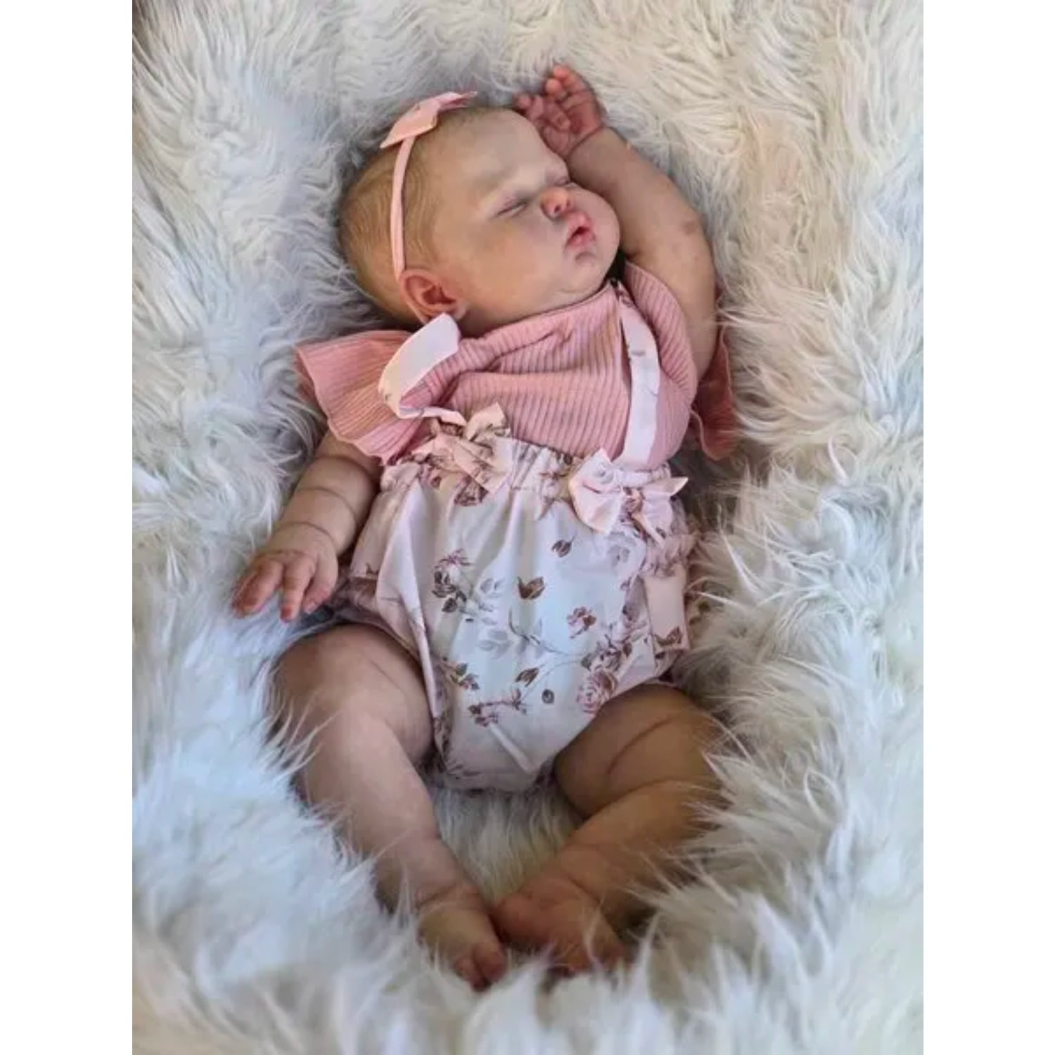 19Inch Lifelike RebornBaby Doll Sleeping  in Soft Cloth Body Lifelike Reborn Toddler Hand painted Hair Cuddly Baby Realistic Newborn Baby Doll