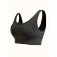 thumbnail image 2 of High Stretch Seamless Sports Bra - Shock Absorbing, Quick Drying, Removable Padding, Strappy Back Design For Running And Fitness - Polyester Material, Solid Color, Positioning Printing, 2 of 9
