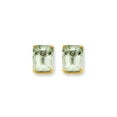 thumbnail image 2 of 14k Yellow Gold 10x8 Emerald Green Amethyst Earrings. Gem Wt- 5.9ct (0.4IN x 0.3IN ), 2 of 3