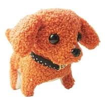 FEOLGEHLY Plush Teddy Puppy Toy for Toddler 1-3 Year Old, Electronic Interactive Dog with Walking, Barking & Tail Wagging Moves, Simulation Dog, Christmas Birthday Gifts for Kids Boys Girls, Brown