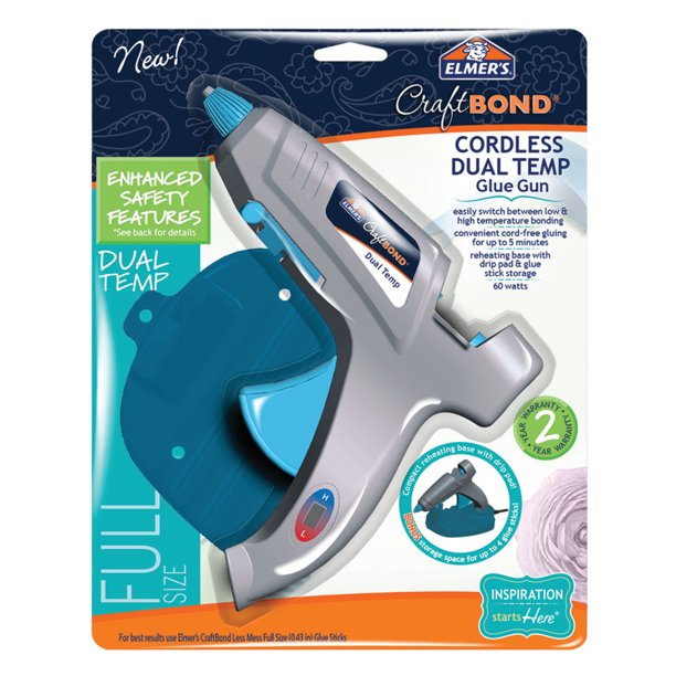 Elmer's Enhanced Safety Hot Glue Gun, Dual Temp, Full Size, 60W