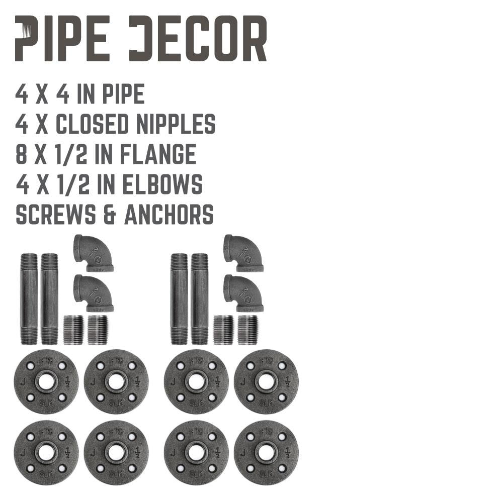 1/2 In X 4 In Double Flange Shelf Bracket, 4 Pack