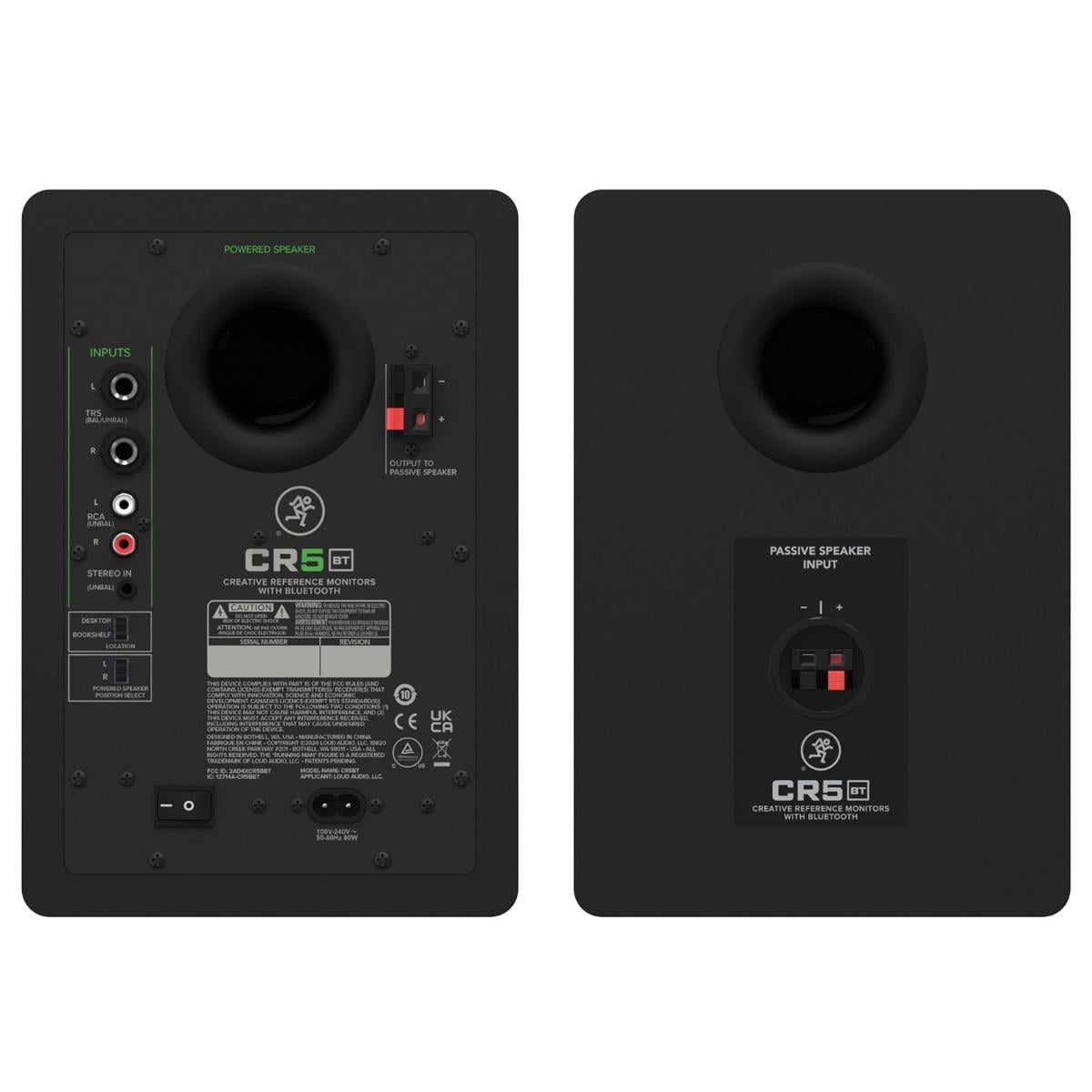 Mackie CR5BT 5.25" Powered Bluetooth Studio Monitors with Stands Package