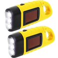thumbnail image 1 of 2 Pack Hand Crank Flashlight, 2 Pack Solar Powered LED Flashlight, Hand Crank Flashlight, Rechargeable LED Waterproof Survival Dynamo Torch for Outdoor Sports Yellow, 1 of 5