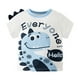 thumbnail image 1 of Gibobby Playera&nbsp;Moda Niños pequeños bebés niños verano dibujos animados lindo y divertido dinosaurio manga corta cuello redondo camisetas Tops camiseta amarilla y opcional(Blanco, 2-3 Años), 1 of 5