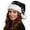 Black, variant on Women Christmas Hats Sequin Print Stretchy Beanie Hat Fashion Soft Autumn Winter Ladies Santa Headwear White