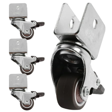 SOPOTUTU 4pcs Heavy Duty Caster Wheels for Home Use Quiet Operation Silver Stainless Steel TPE 4.5in