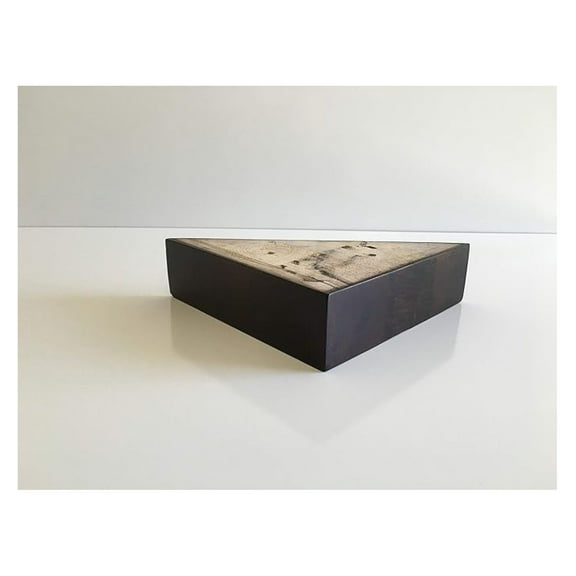 Furniture Legs Set of 4 - Triangle Wood Legs 7" Wide x 2" High Walnut Finish - Solid Rubber Wood Replacement Legs for Sofas, Chairs, Tables, Cabinets - 12 Wood Screws Included