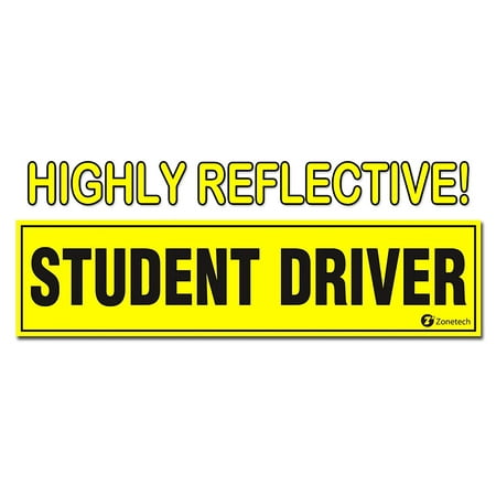 driver student magnetic magnet reflective zone tech vehicle sign