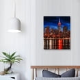 thumbnail image 3 of Wuche  New York City Canvas Wall Art Manhattan Skyline Night View Picture Painting Modern Giclee Canvas Prints Home Office Living Room Wall Decoration, 3 of 4