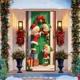 thumbnail image 5 of Christmas Door Curtain - 72.83x35.43in Fabric Hanging Decoration with Elf & Photo Themes, Perfect for Outdoor/Indoor Christmas Day Parties & Background Decor, 185x90cm, D, 5 of 7