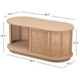 thumbnail image 6 of Ash Wood and Rattan Coffee Table Classic Style Living Room, 6 of 7
