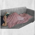 thumbnail image 6 of Rose Soft Flannel Fleece Throw Blanket, Dreamy Fantasy Spring Nature with Flourish Ornament and Flying Butterflies, Cozy Plush for Indoor and Outdoor Use, 60" x 80", Pale Rose Rose, by Ambesonne, 6 of 6
