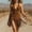 Brown, variant on Fringe Dress Women Western Button V-Neck Sleeveless Casual Vintage Tassel Fringe Short Mini Summer Dresses Red