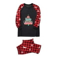 thumbnail image 5 of Odeerbi Matching Family Christmas Pajamas Sets Plaid Sleepwear Parent-Child Xmas Patchwork Plaid Printed Homewear Suits Round Neck 2024 Long Sleeve Two-piece Jammies Loungewear for Dad, 5 of 6