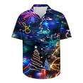 thumbnail image 3 of Mens Christmas Hawaiian Shirt Casual Button Down Shirts Funny Santa Claus Printed Blouse Short Sleeve Pullover Christmas Tree Sweatshirt Xmas Party Holiday Shirt Festive Santa Tops, S-5XL, 3 of 5