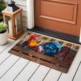 thumbnail image 4 of Farmhouse Rooster Entryway Rug 2'x3'&nbsp; Non Slip Front Door Mats, Vintage Farm Chicken Sunflower Wooden Entrance Rugs Indoor Outdoor Carpet, Washable Floor Mats Small Area Rug for Bedroom Kitchen, 4 of 8