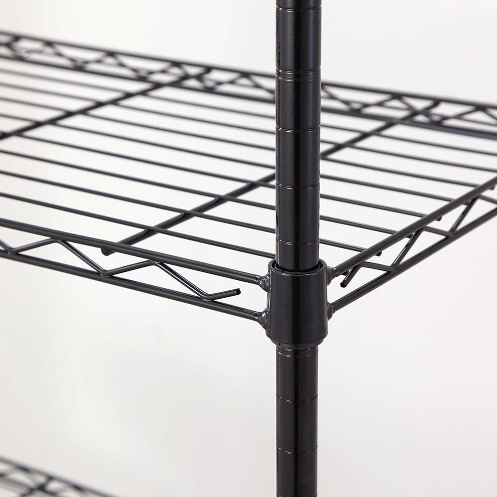 4 tier black coating shelving unit 14x24x53in