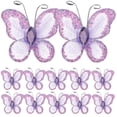 thumbnail image 1 of Miangastore 50 Pcs Papillons Décoratifs en Maille Transparente pour Mariage (Violet), 1 of 9