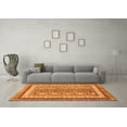 thumbnail image 3 of Ahgly Company Indoor Round Abstract Orange Modern Area Rugs, 3' Round, 3 of 4
