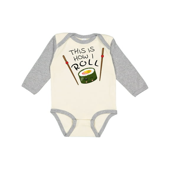 Inktastic This is How I Roll Cute Sushi Boys or Girls Long Sleeve Baby Bodysuit