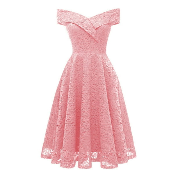 Vestido de encaje de la vendimia del nuevo bordado de las mujeres fuera del hombro Vestido de f Abanopi Vestido