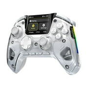 FIEHDUW Manba One Interactive Screen Wireless Gamepad, Hall Joystick, Rgb Lighting, Compatible with Steam Deck/PC/Switch/iOS/Android, White