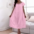 thumbnail image 3 of HomeGardon Nightgowns for Women,Summer Dresses Women's Nightdress Lingerie Sleepwear Solid Color Loose Pajamas, 3 of 6