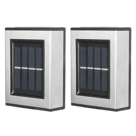 

Yegsfteu 2pcs LED Solar Lights Wall-Mounted Waterproof Garden Lamps (Warm Light)