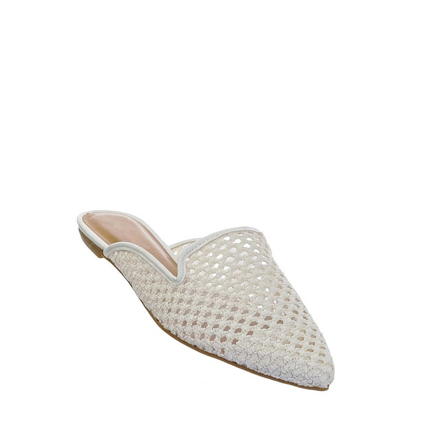 raffia flat mules
