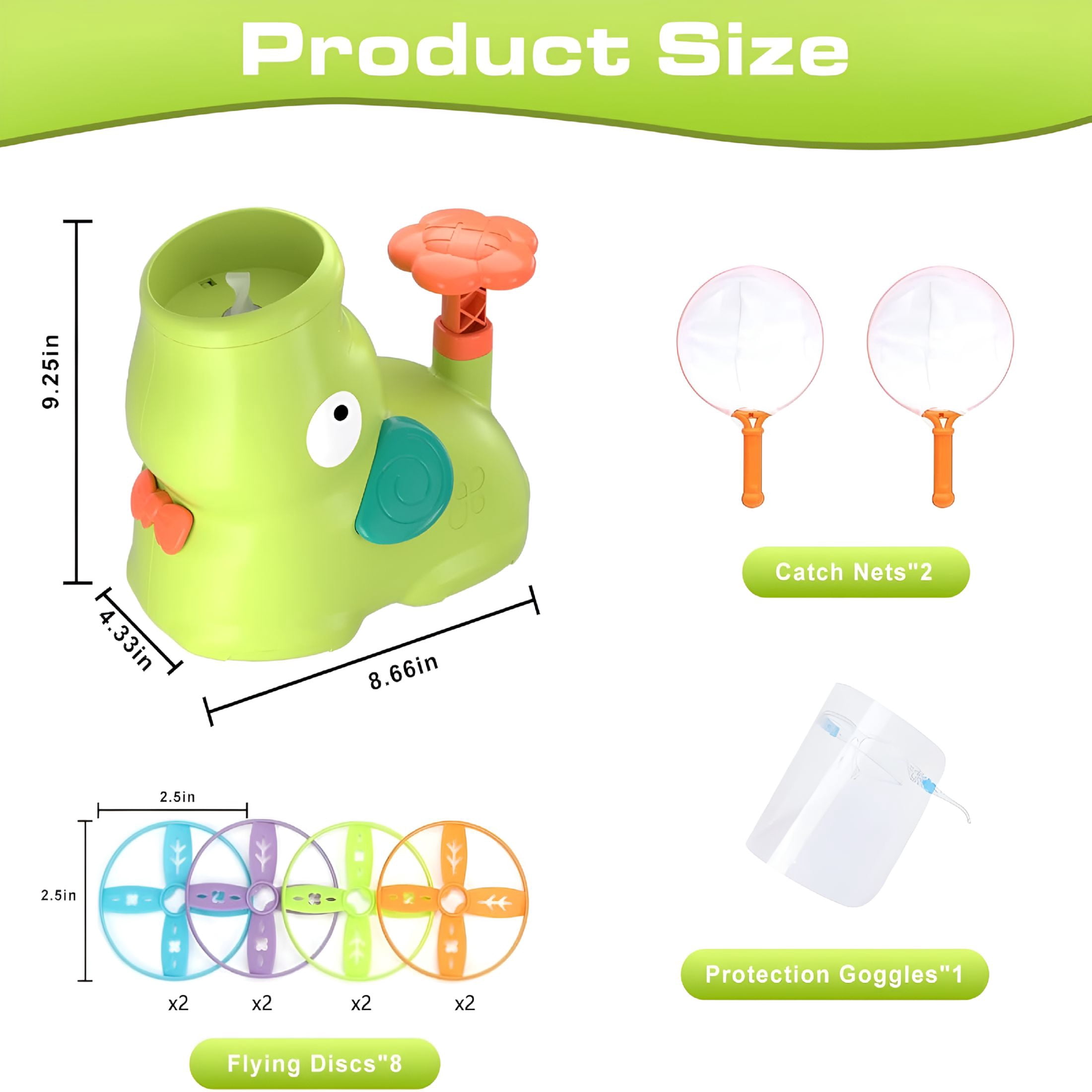 CYFW Stomp Flying Disc Launcher Toys，Outdoor Flying Disc Launcher Toy Chasing Games， Outside Yard Activities Chasing Toy，Outdoor Toys for Kids 3-8 Year Old(Elephant)