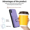 thumbnail image 6 of for iPhone XS Max PU Leather Case, Wallet Case with Ring Stand Kickstand Shockproof Protective for Women Girls Card Holder Slot Stand Shoulder Strap Case for iPhone XS Max, Purple, 6 of 8