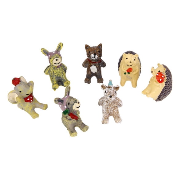 GETAJGHSD 20Pcs Resin Animal Figurine Miniature Landscape Decoration Assorted Color for Micro Landscape 1.6*1*1.2in