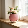thumbnail image 4 of Woven Textured Two-Tone Small Flower Pot Decorative Bonsai Planter With Saucer For Living Room Home Desk, 4 of 6