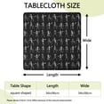 thumbnail image 2 of Black Halloween Dancing Skeleton Pattern Square Fitted Tablecloth with Elastic Edge,Square Table Cover,Washable Elastic Table Cover for Home Kitchen Party Decor 34"x34", 2 of 6
