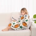 thumbnail image 4 of Colorful Footballs and Stars Pattern Blanket Hoodies for Kids 6-13YR Oversize Wearable Blanket Hoodies for Boys Girls Teens, 4 of 7