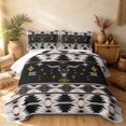 thumbnail image 2 of Erosebridal Southwestern Aztec Bed Spread Queen, Retro Cow Skull Queen Coverlet Set, Black Cream Mustard 3pcs, 1 Quilt and 2 Pillowcases, 2 of 7