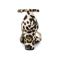 thumbnail image 2 of BLISSFUL STEP Women's Shoes Printed Chunky Heels Open Toe Ankle Strap Sandals White Leopard 8.5, 2 of 8