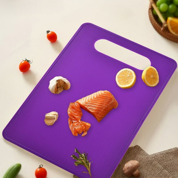 Uxgjfwu Plastic Double Sided Chopping Board with Knife Sharpener, Non-Slip Cutting Mat for Meat Vegetables, Dishwasher Safe