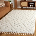 thumbnail image 2 of SAFAVIEH Moroccan Tassel Larry Geometric Shag Area Rug, Ivory, 6'7" x 9'2", 2 of 8