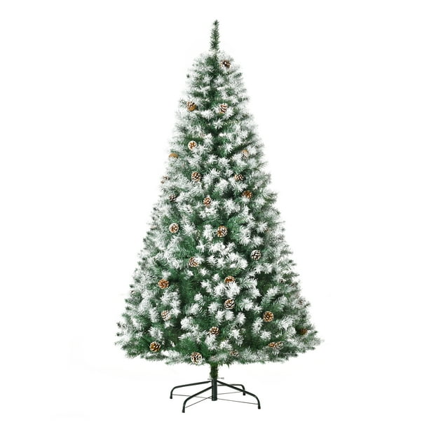 6ft Snow Flocked Artificial Christmas Tree, Unlit Full Fir Tree with