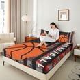 thumbnail image 4 of Castle Fairy Gamer Basketball 4 Pieces Queen Sheet Sets for Teens,Sport Theme Ultra Soft Flat Sheet,USA Flag Queen Fitted Sheet,Abstract Camouflage Home Decor, 4 of 7