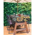 thumbnail image 3 of Fsddascl Retro Sunflower Outdoor Tablecloth - 60x102 Inch Rectangle Dining Table Cover, Spring Summer Farmhouse Floral Butterfly Waterproof Outdoor Table Cloth with Umbrella Hole & Zipper for Patio, 3 of 7