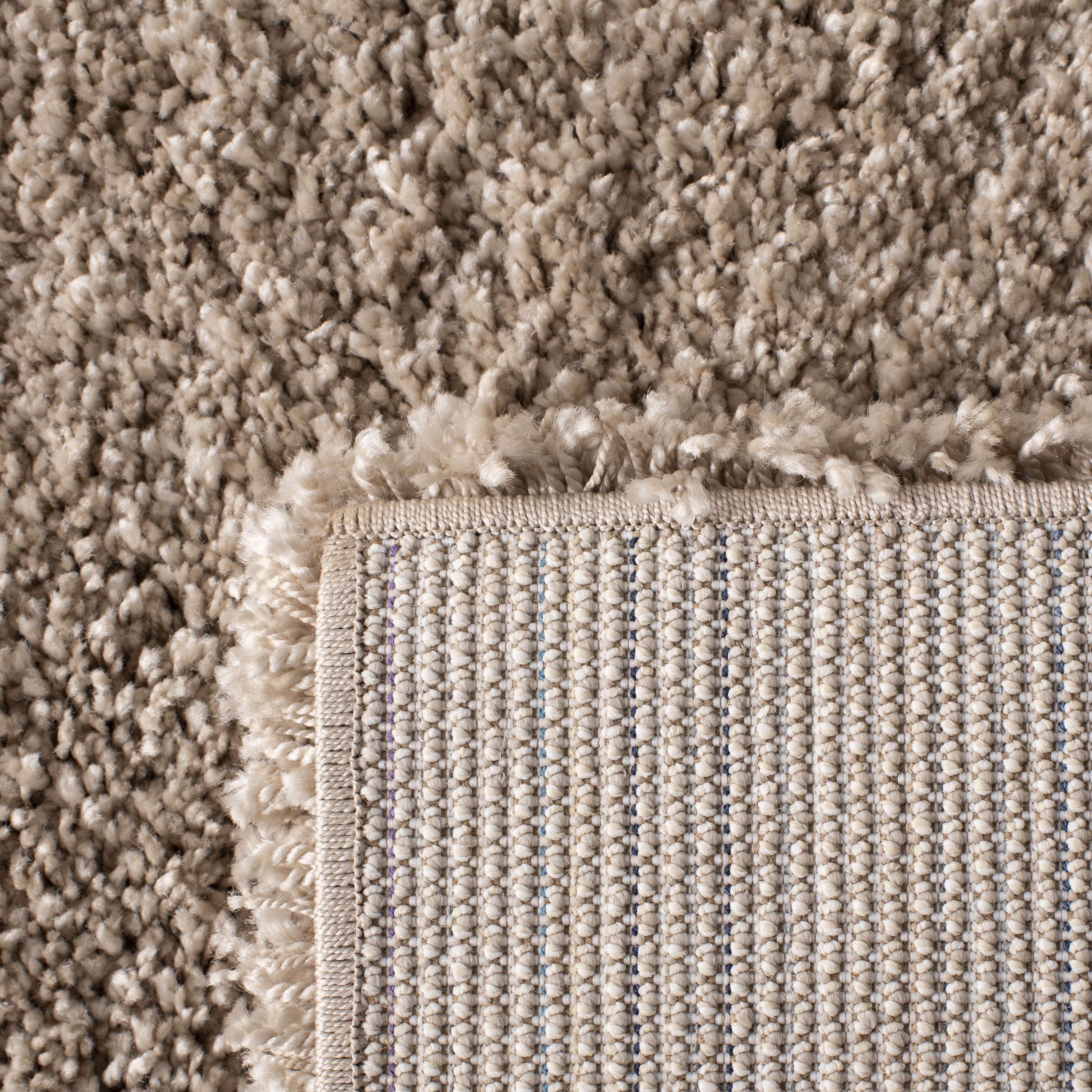 SAFAVIEH Hudson Amias Plush Geometric Shag Runner Rug, Beige/Ivory, 2'3" x 22'