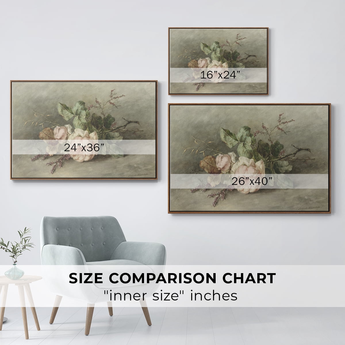 Vintage Botanical Print-XXXVII By Wexford Home Framed in Walnut Wood Gallery Wrapped Canvas 17 in. x 25 in.
