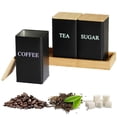 thumbnail image 4 of Tea Coffee Sugar Canister Set with Tray Iron Tea and Coffee Jars B, 4 of 5