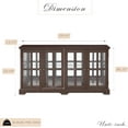 thumbnail image 2 of 59.05" W LED Curio Cabinet with 7 Color Lights, Vintage Glass Display Cabinet with 4 Glass Doors and Adjustable Shelves, Wooden China Case with Smartphone-Controlled for Living Room (Dark Cherry), 2 of 9