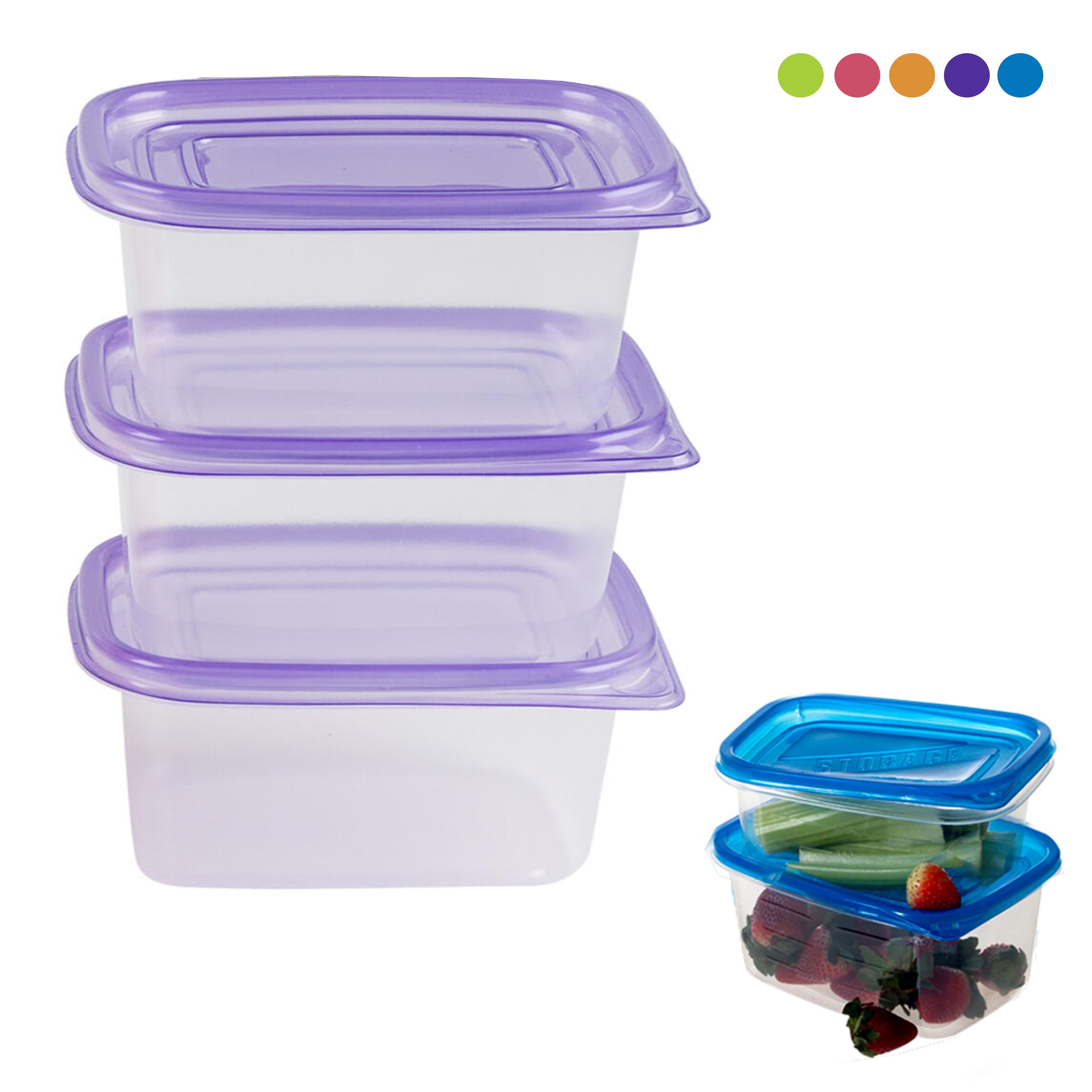 Casa Origin 2-Piece BPA Free Microwave safe Food Containers with lids Square 